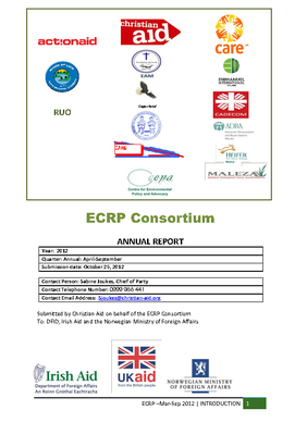 ECRP March - September Annual Report 2012