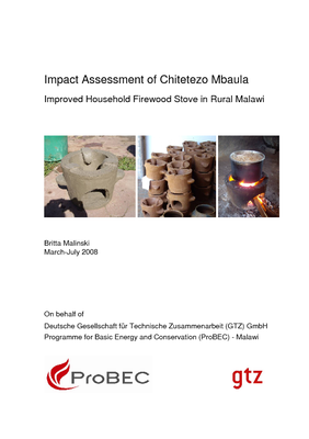 Impact Assessment of Chitetezo Mbaula - Improved Household Firewood Stove in Rural Malawi