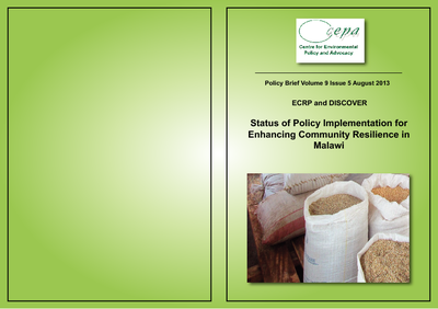 Policy Brief on the Status of Policy Implementation for Enhancing Community Resilience in Malawi 2013