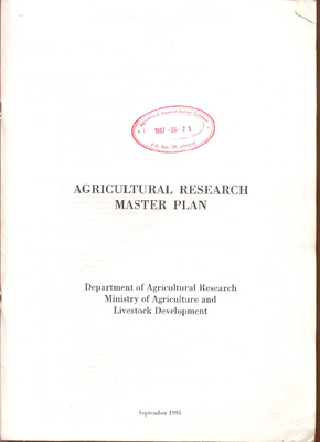 Agricultural Research Master Plan 1995