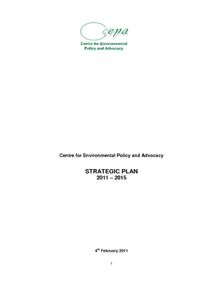 CEPA Strategic Plan 2011-2015