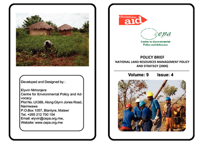Policy Brief on National Land Resources Management Policy and Strategy (2000)